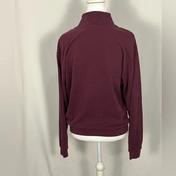 Victoria's Secret PINK Half-Zip Sweatshirt - Burgundy with Red Logo Woman’s  Sm - Picture 7 of 8
